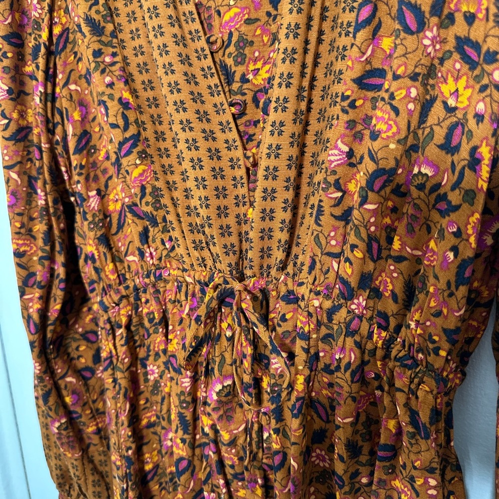 Long Sleeve Dress in Orange and Brown Perfect for Fall - Picture 6 of 9